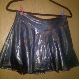 Holographic Metallic Skort Sz M